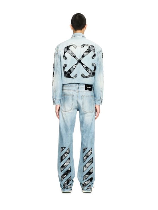 Blaue Diagonal Fresco Jeans OFF WHITE Blaue Diagonal Fresco Jeans BLAU OMYA18JS25DEN001