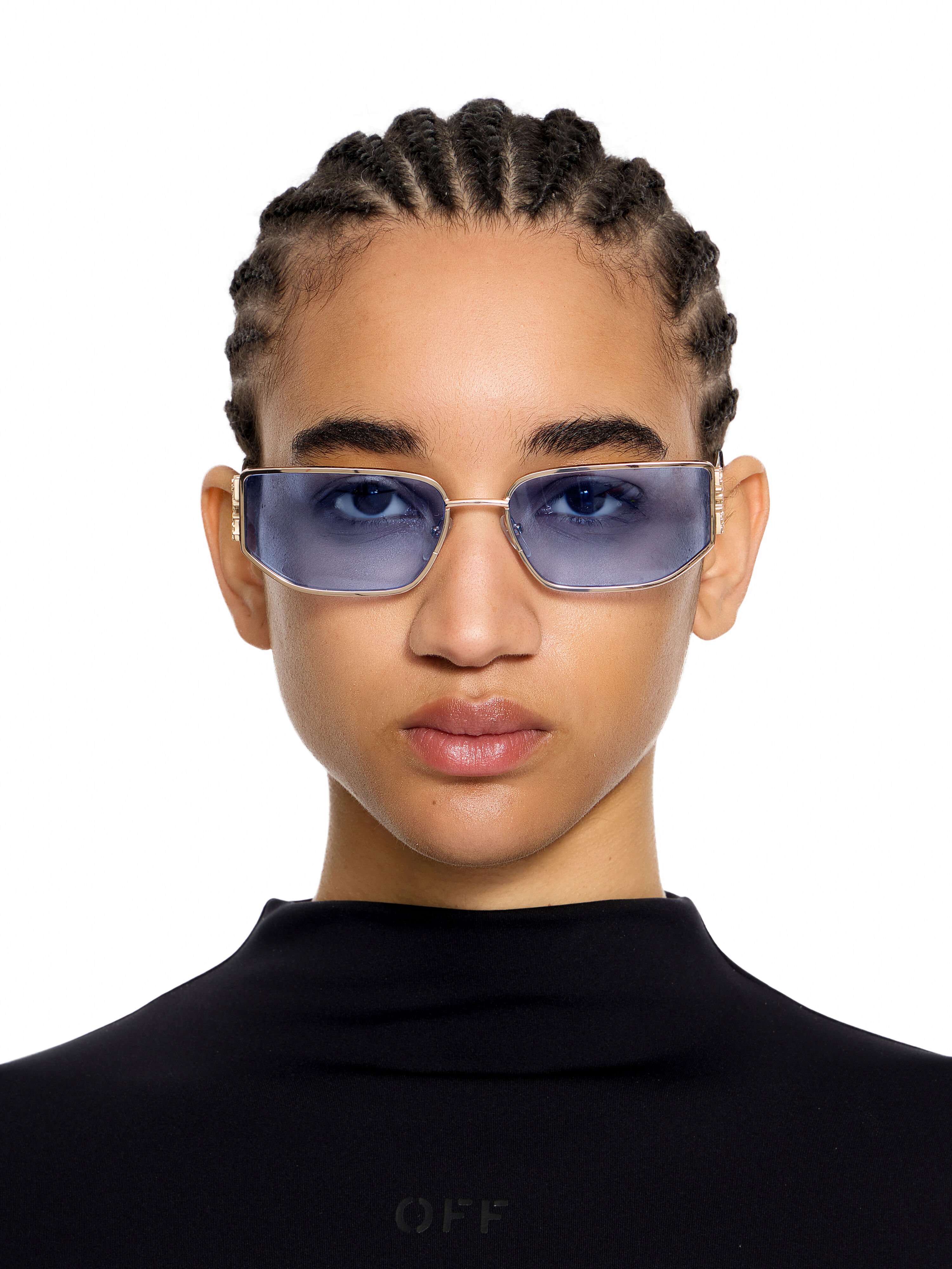 Allen Blue Lens Sunglasses OFF WHITE Allen Blue Lens Sunglasses Shiny Gold OW1027764560