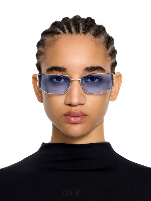 Allen Blue Lens Sunglasses OFF WHITE Allen Blue Lens Sunglasses Shiny Gold OW1027764560