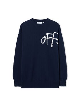 OFF WHITE Bookish Shared Cot Knit Crewn Night Sky-White 2HE10OS26KNI001
