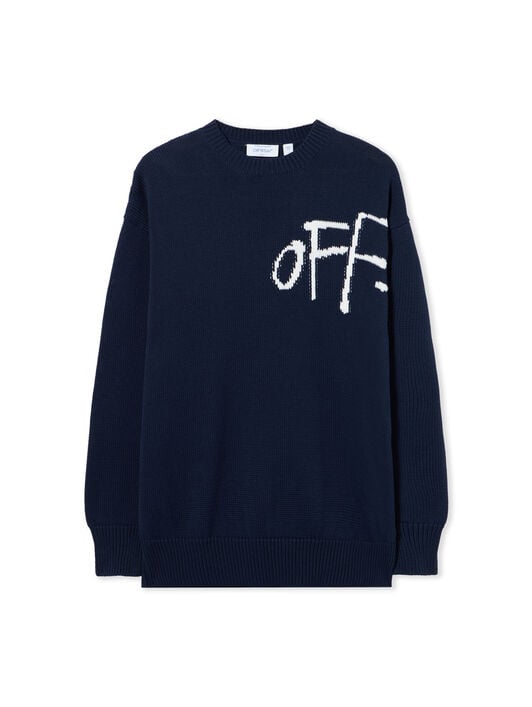 OFF WHITE Bookish Shared Cot Knit Crewn Night Sky-White 2HE10OS26KNI001