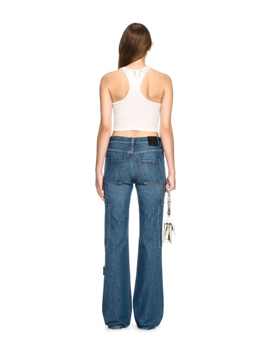 OFF WHITE Denim Cargo Pants BLUE OWYB01DS25DEN001