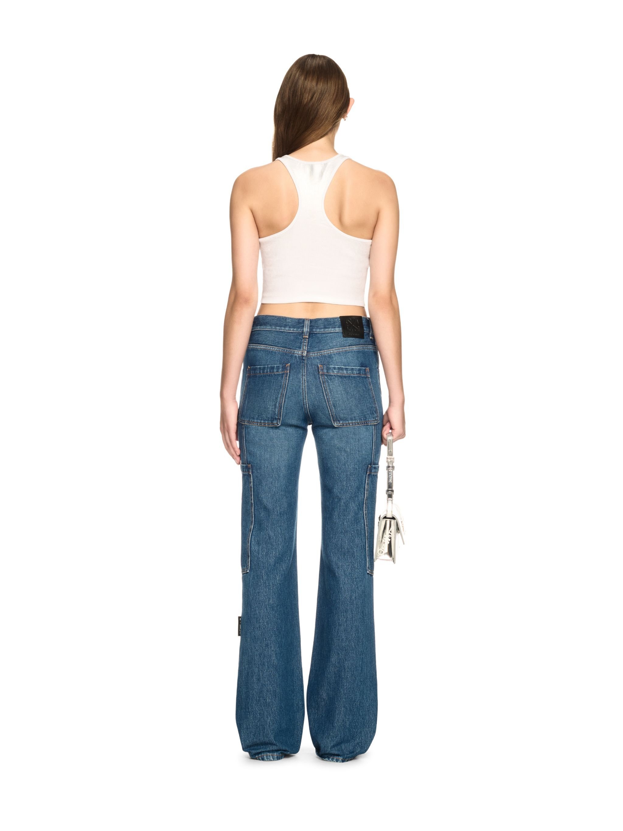 OFF WHITE Denim Cargo Pants BLUE OWYB01DS25DEN001