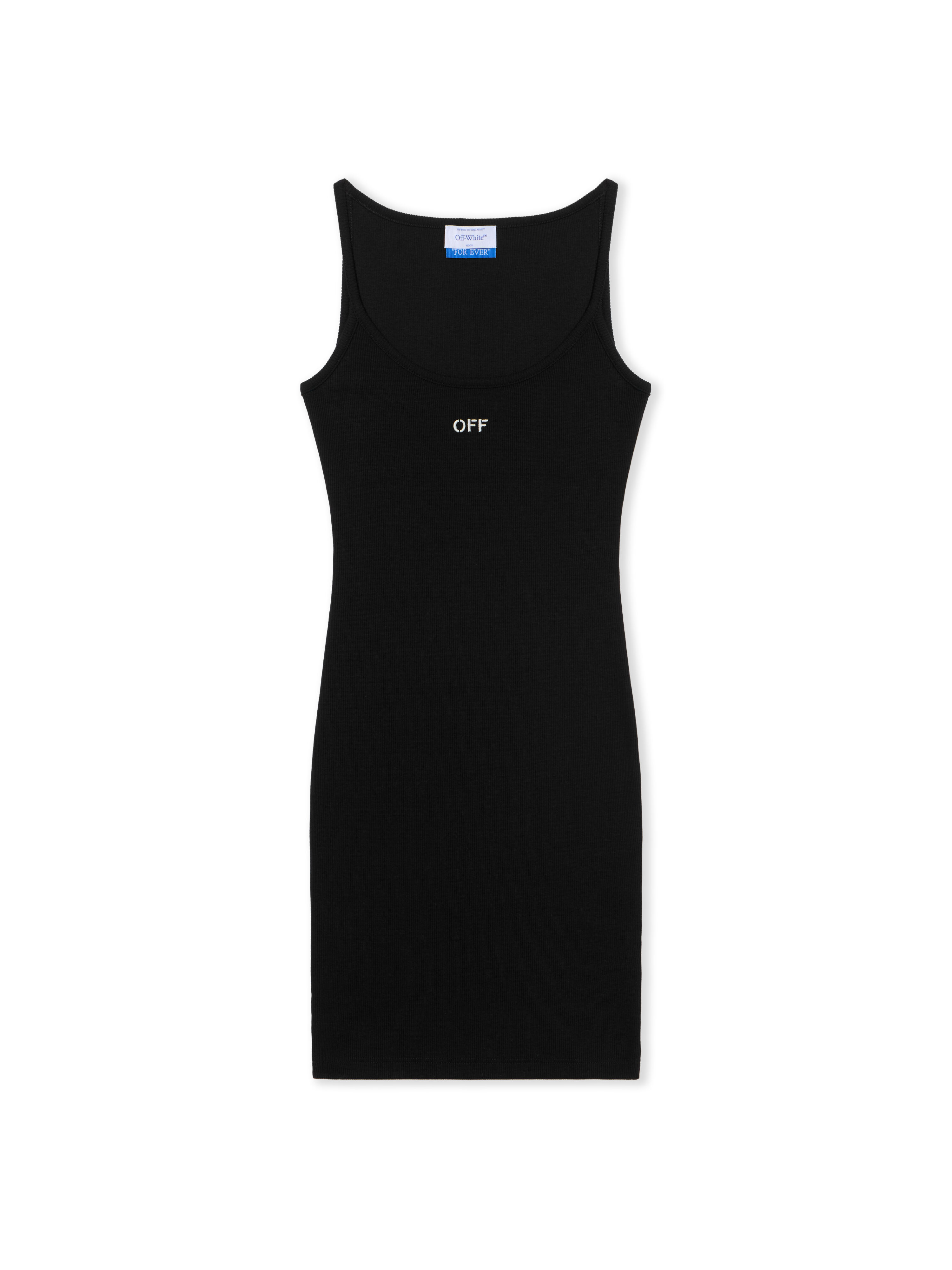 OFF WHITE Off Stamp Rib Tank Dress BLACK WHITE OWDB304C99JER002