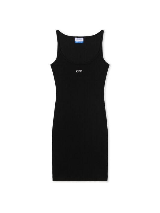 Off Stamp Rib Tank Dress OFF WHITE Off Stamp Rib Tank Dress BLACK WHITE OWDB304C99JER002