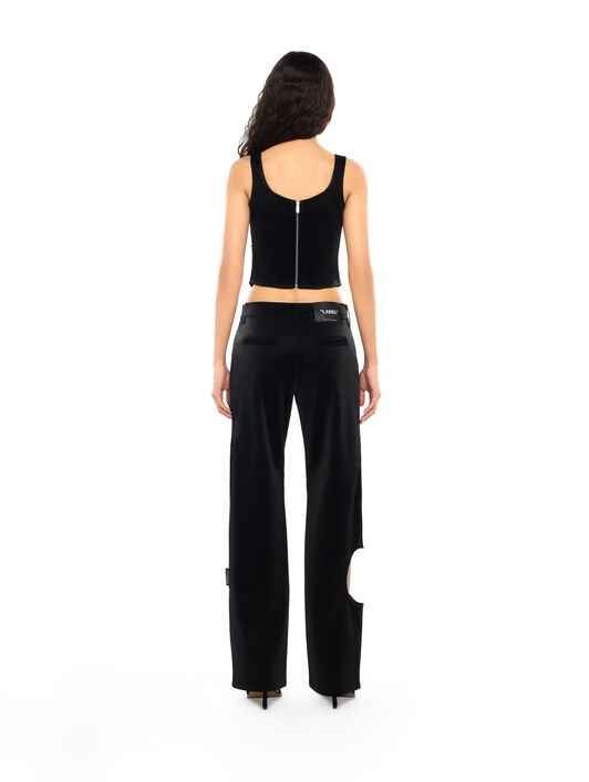 Velvet-Coated Corset Top OFF WHITE Velvet-Coated Corset Top Black-Black 2FA00396T