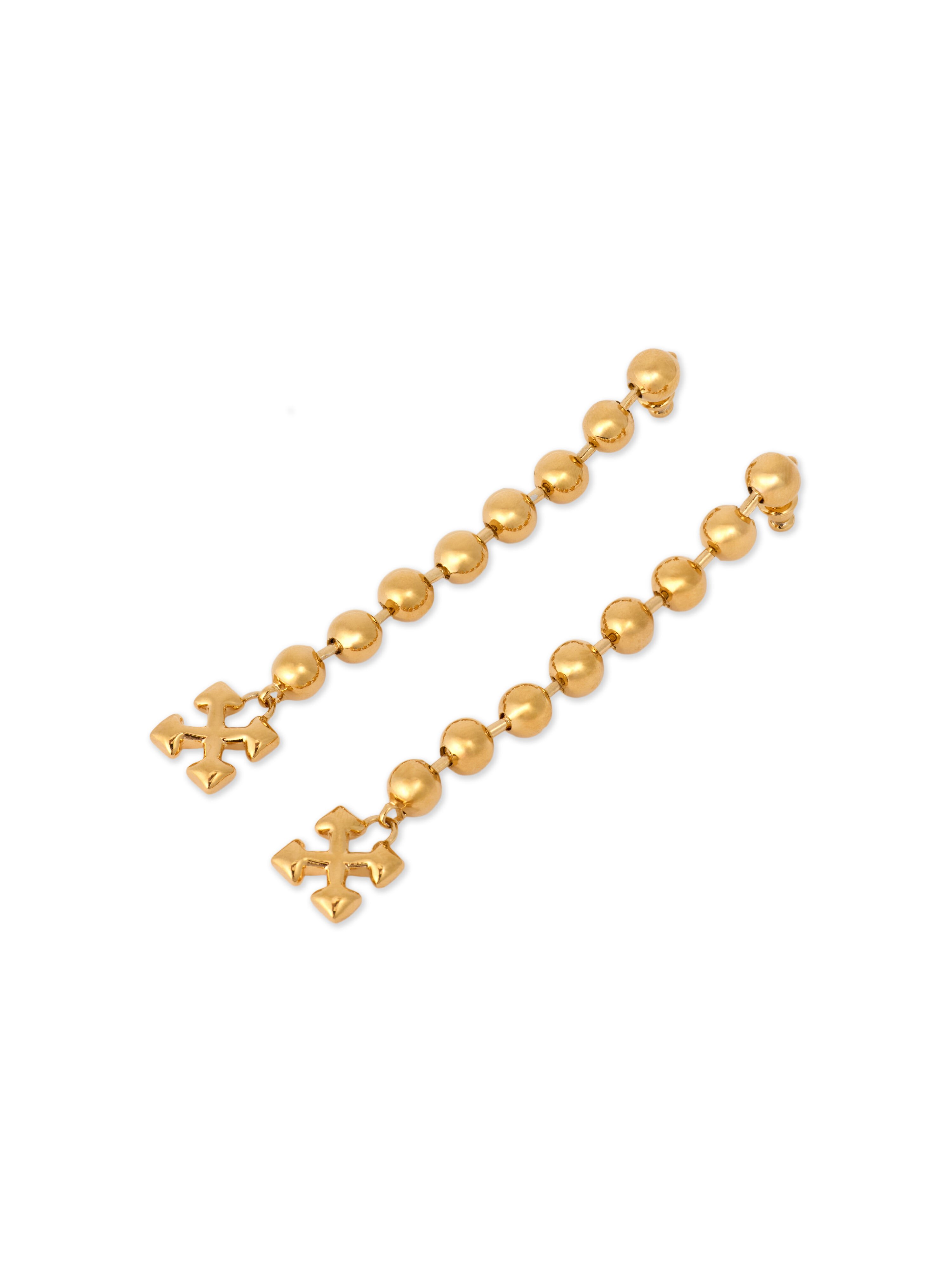 Arrow Ballchain Earrings OFF WHITE Arrow Ballchain Earrings GOLD - NO COLOR OWOD2A0F25MET001