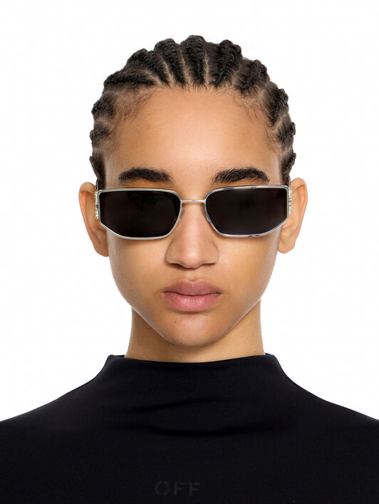 OFF WHITE Allen Dark Grey Lens Sunglasses Shiny Gold OW1027720760