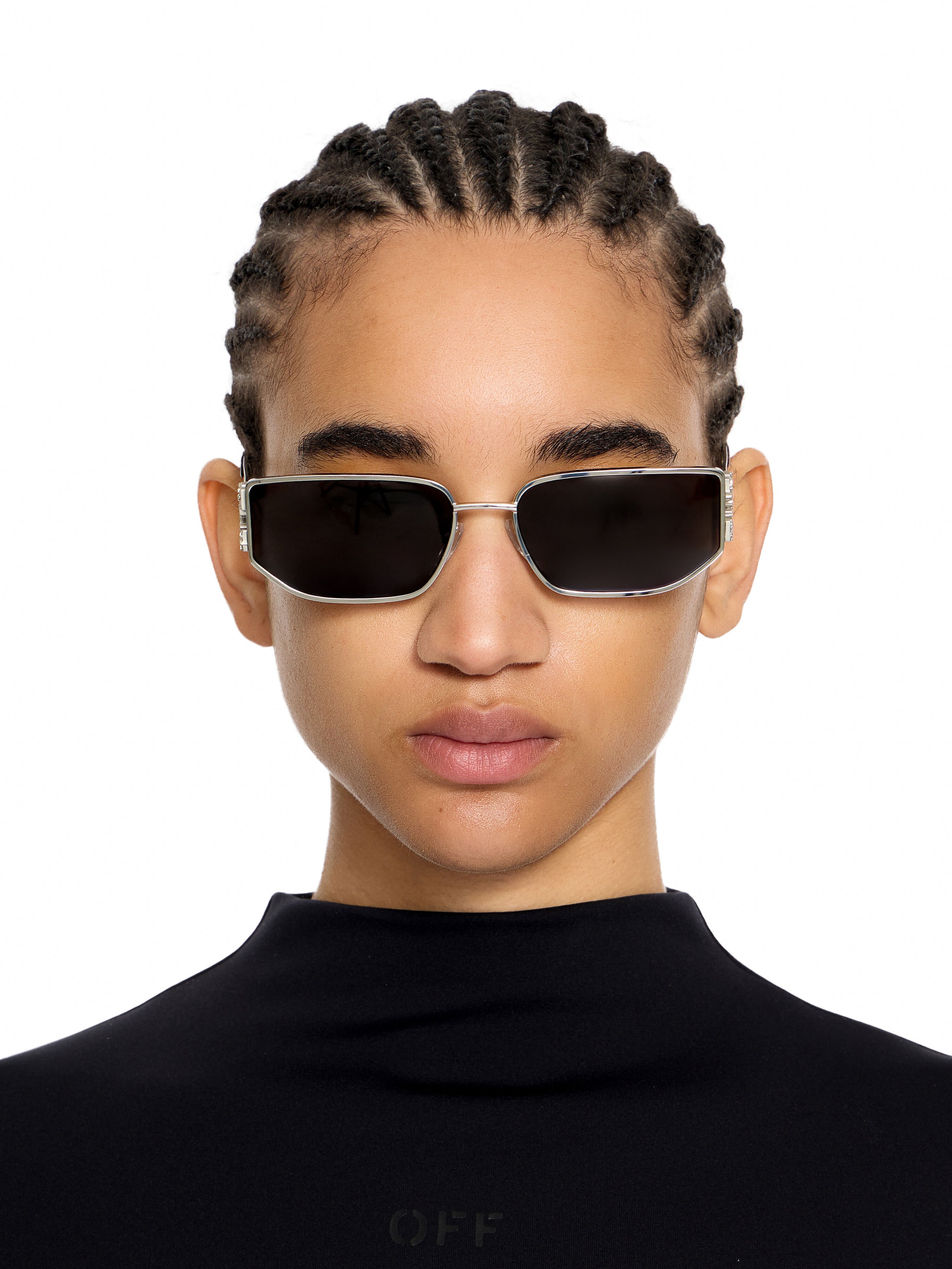 OFF WHITE Allen Dark Grey Lens Sunglasses Shiny Gold OW1027720760