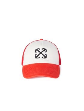 OFF WHITE Brick Red Arrow Trucker Hat RED OMLA04BS25FAB001