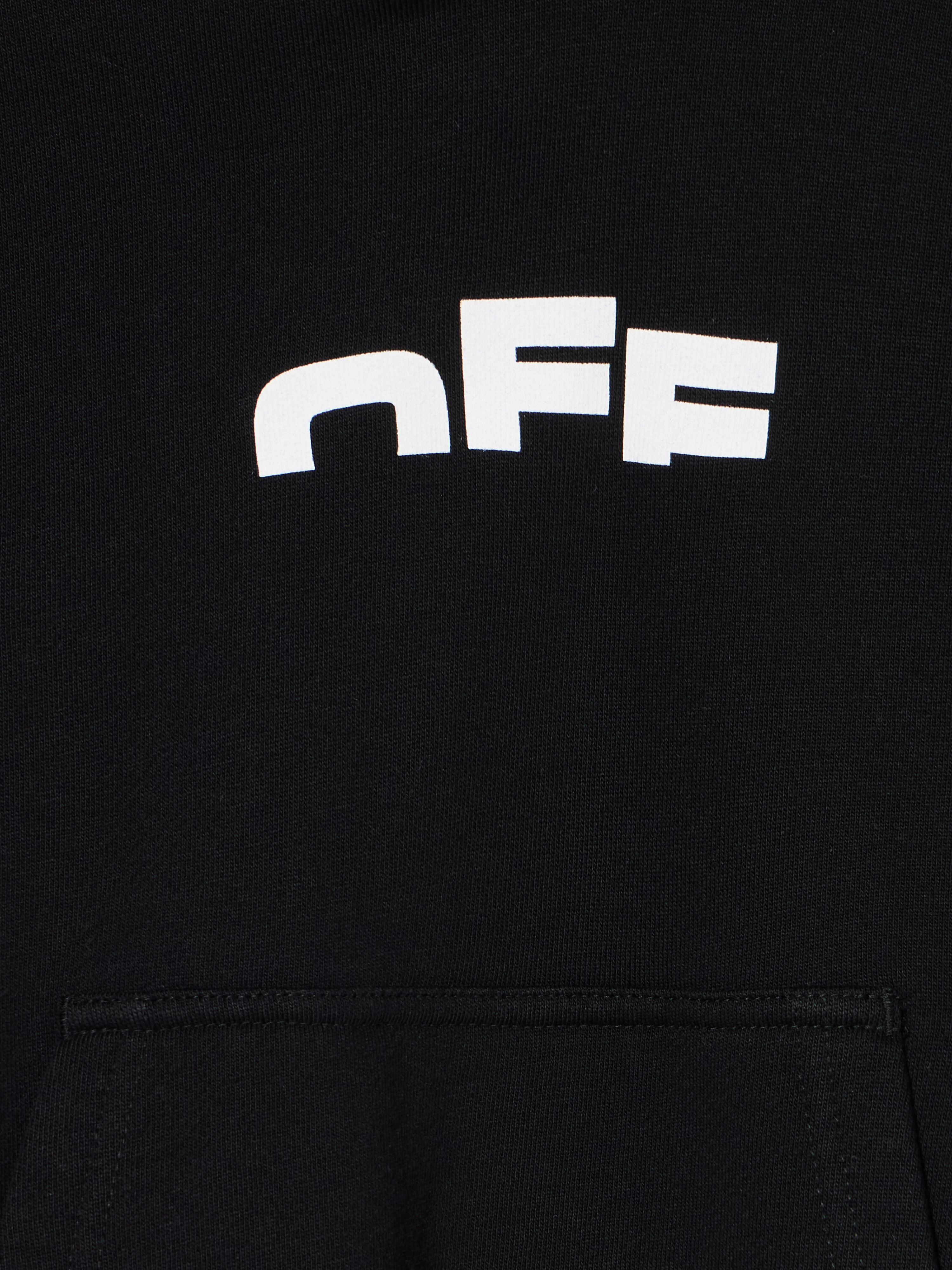 OFF WHITE Type Logo Logo Hoodie BLACK - WHITE OBBB001F25FLE001