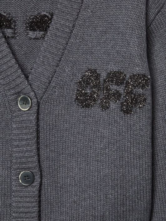 OFF WHITE Arrow Chunky Knit Cardigan GREY OGHB002F24KNI001