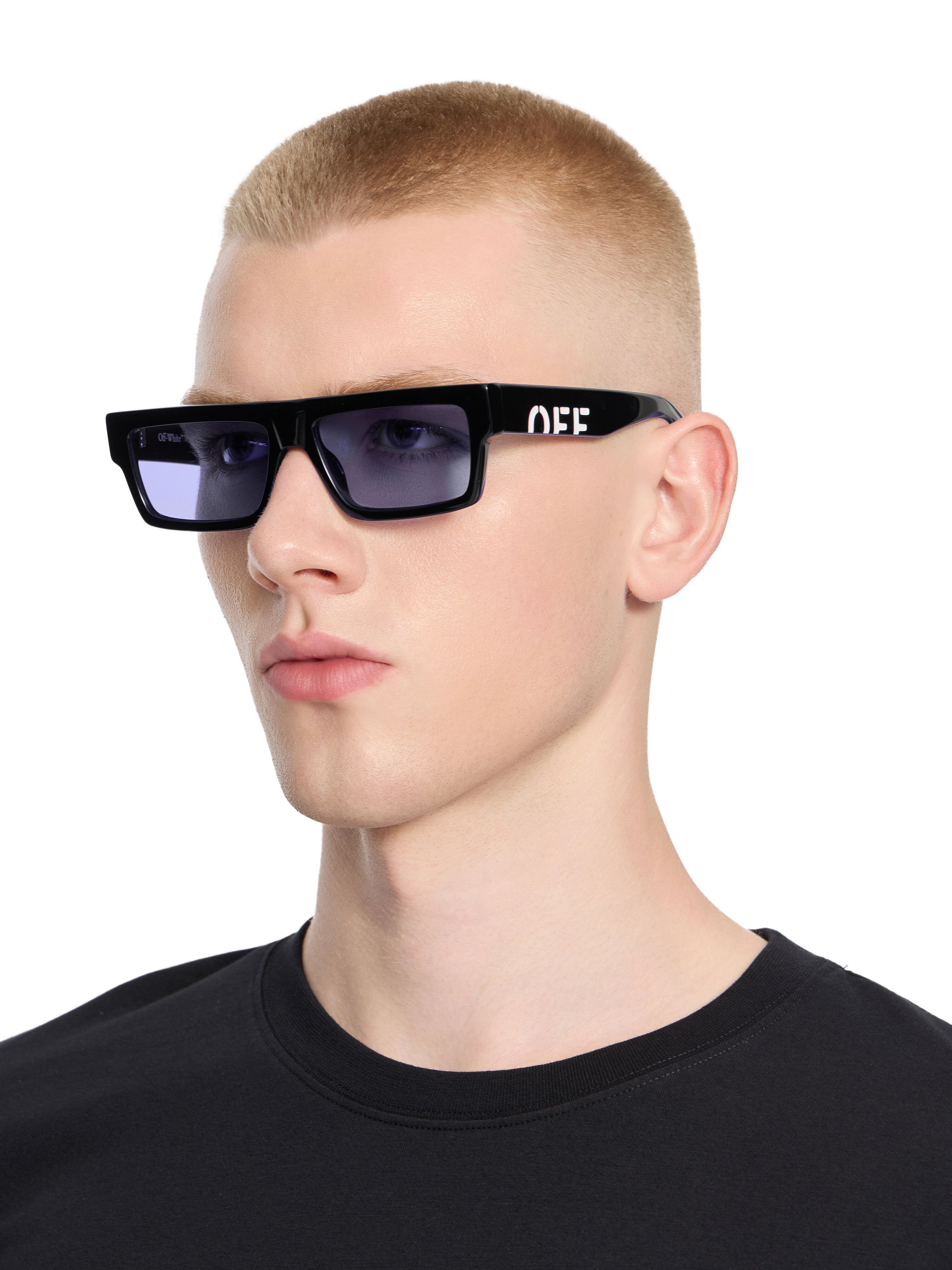 OFF WHITE Montgomery Light Purple Lens Sunglasses Shiny Black OW1035103756