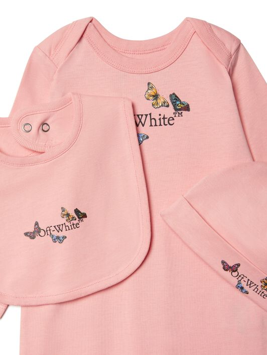 OFF WHITE Bookish Schmetterling 3-Teiliges Set ROSA OG2X006S25JER001