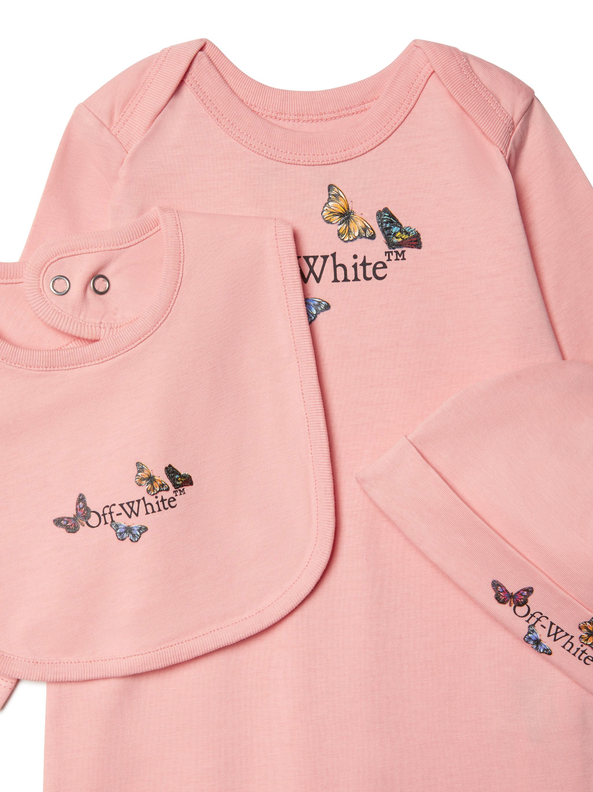 OFF WHITE Bookish Schmetterling 3-Teiliges Set ROSA OG2X006S25JER001