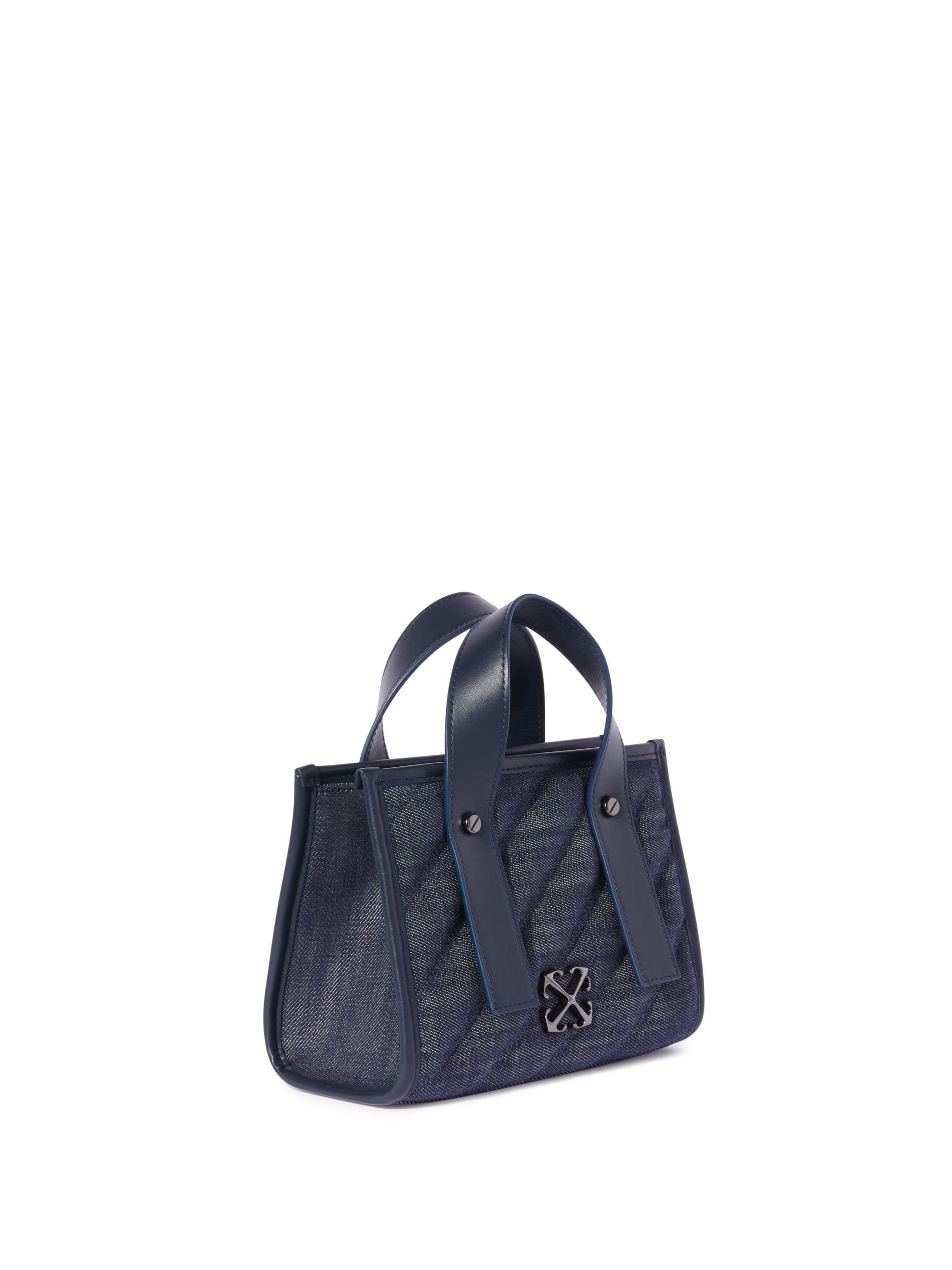 OFF WHITE Dunkelblaue Gequiltete Denim Einkaufstasche BLAU OWNA238S25FAB001