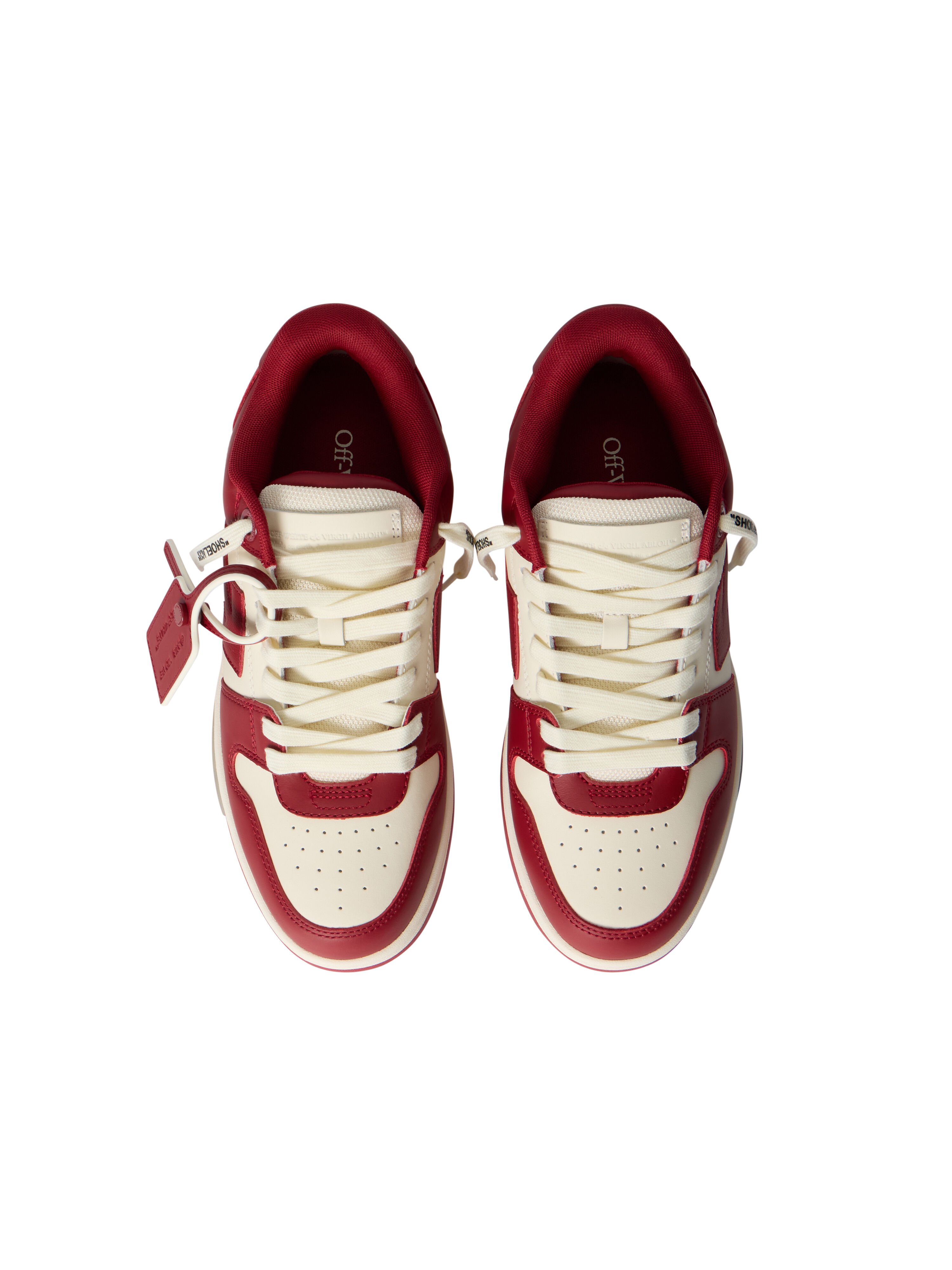 OFF WHITE OUT OF OFFICE CALF LEATHER OFF WHITE - CORAL RED OWIA259F25LEA002