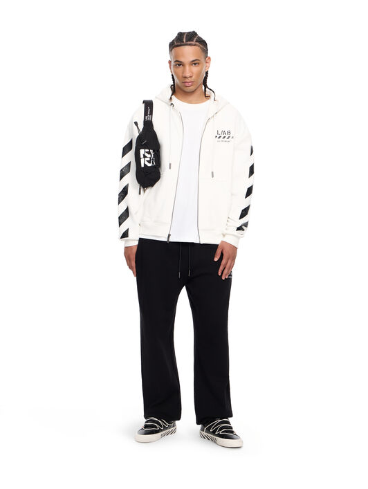 LAB L/AB Core Diagonal Zip Hoodie WHITE 44LABF26K050