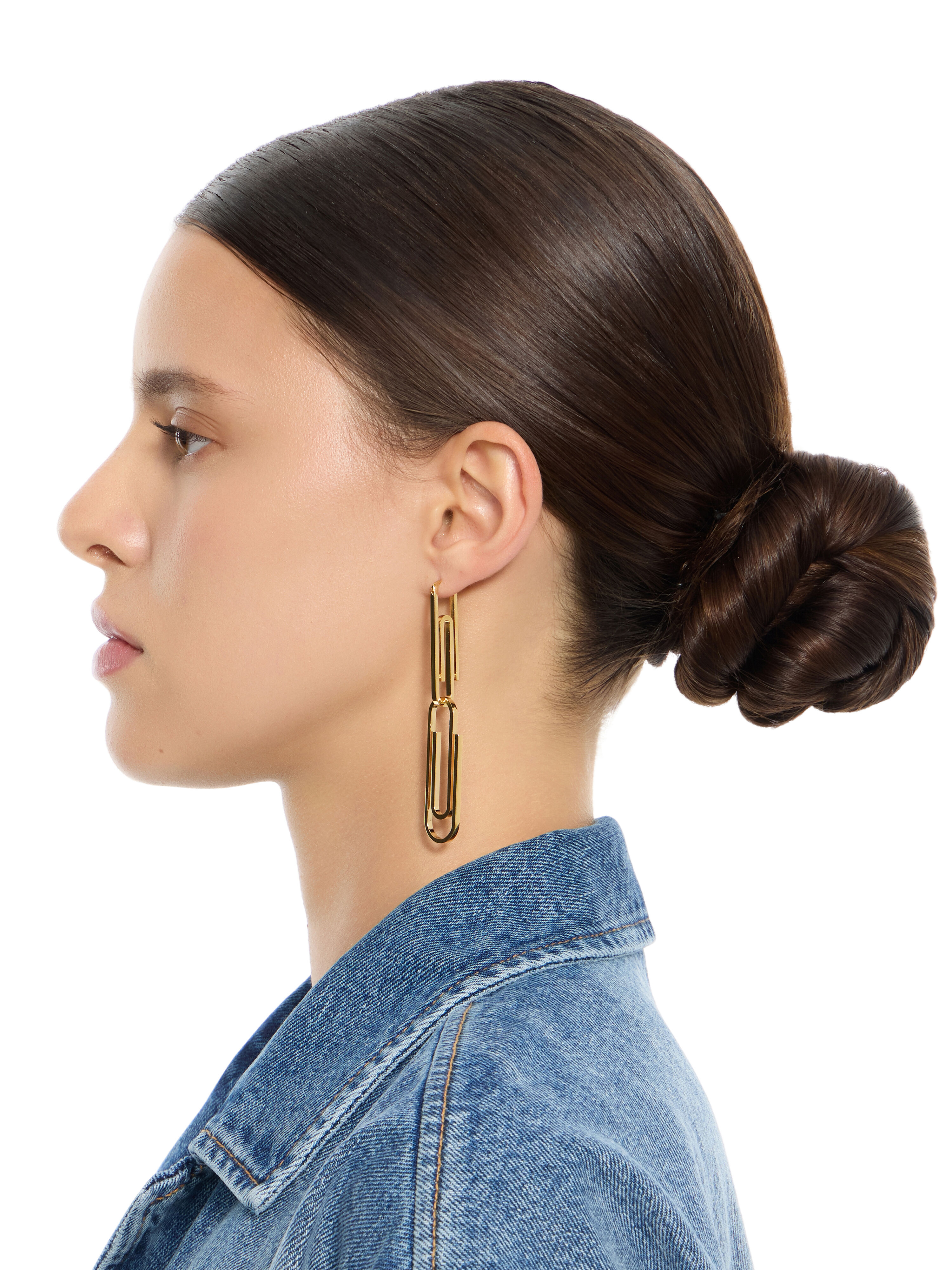 OFF WHITE Paperclip Earrings GOLD OWOD2ABS26MET001