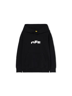 OFF WHITE Type Logo Logo Hoodie BLACK - WHITE OBBB001F25FLE001