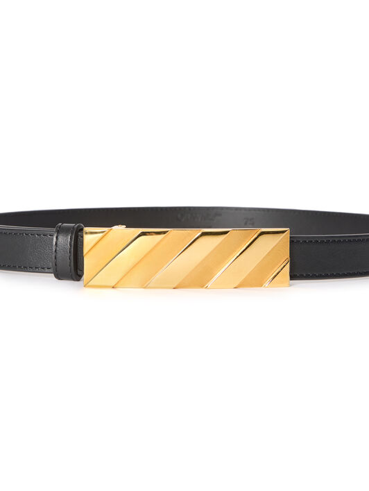 OFF WHITE Diagonal Belt 25Mm BLACK OWRB13ES26LEA001