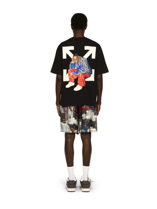 OFF WHITE Thinkman Arrow Skate Logo Tee BLACK - WHITE OMAA120F25JER008