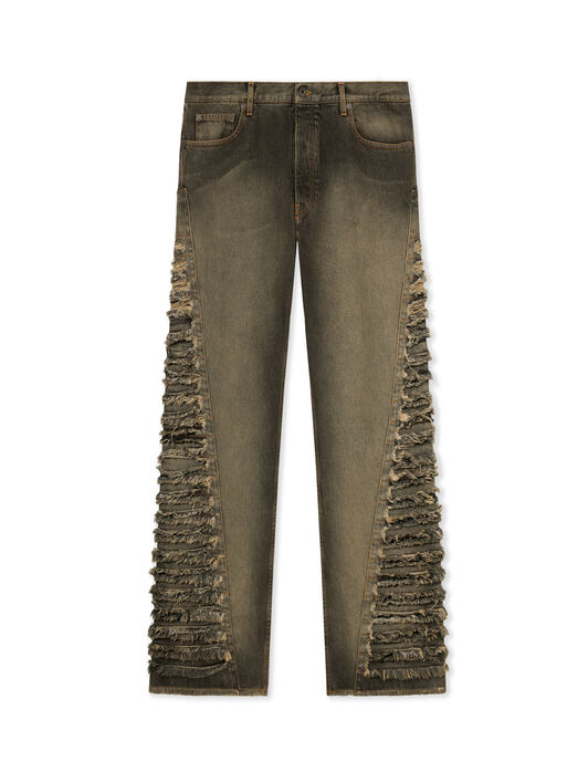 OFF WHITE Side Distressed Jeans BLACK DIRTY TEAL OMYA19AW25DEN001