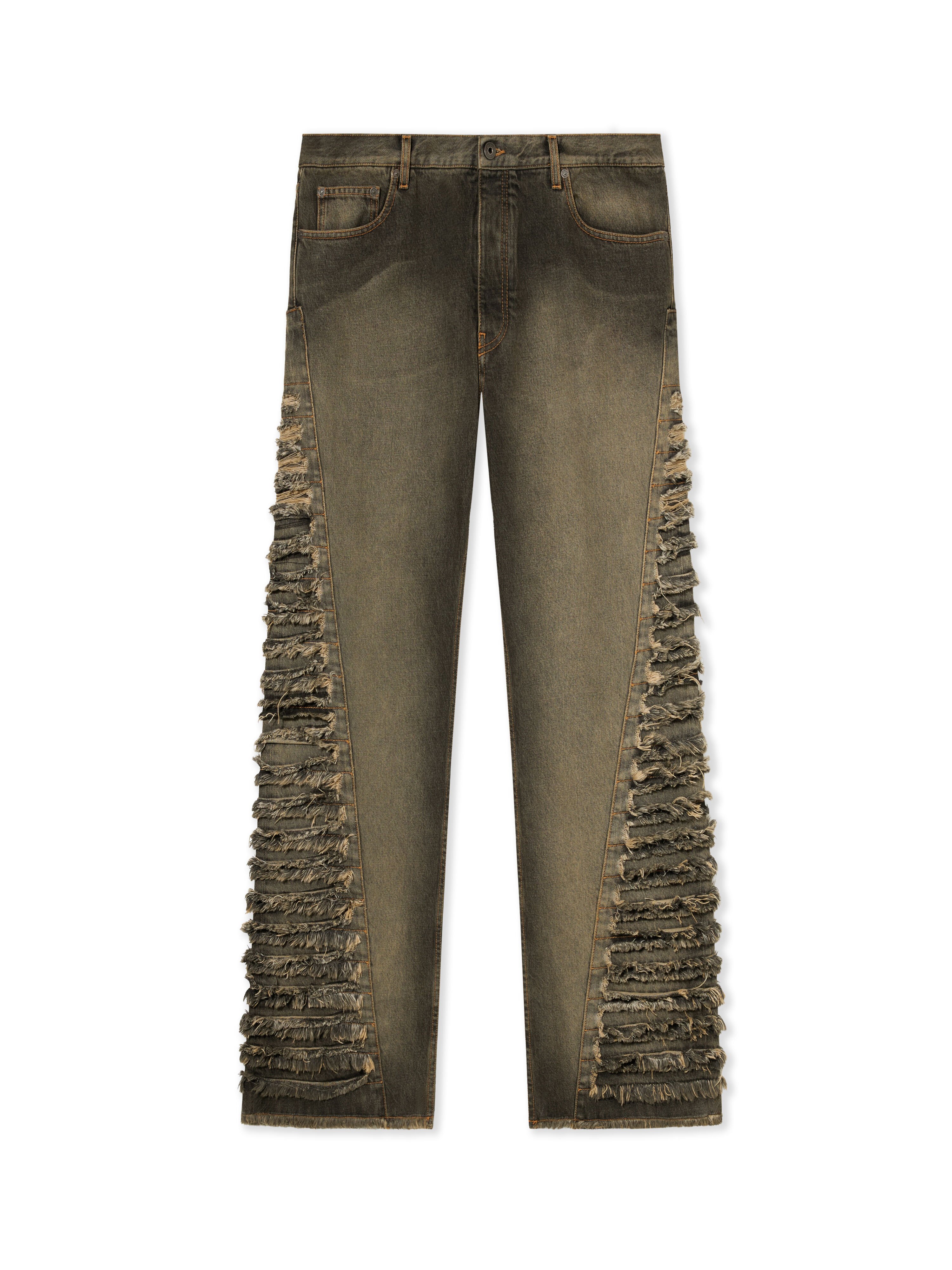 OFF WHITE Side Distressed Jeans BLACK DIRTY TEAL OMYA19AW25DEN001