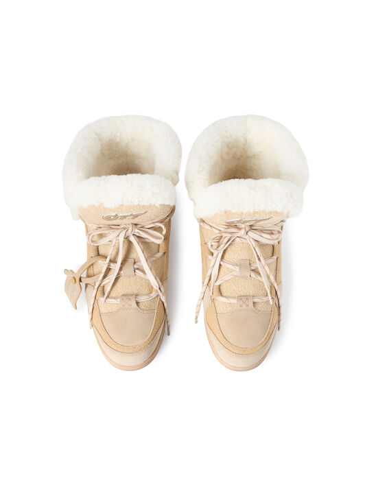 OFF WHITE Shearling Winter Boot DARK SAND/ OAT OWIY001F25LEA001
