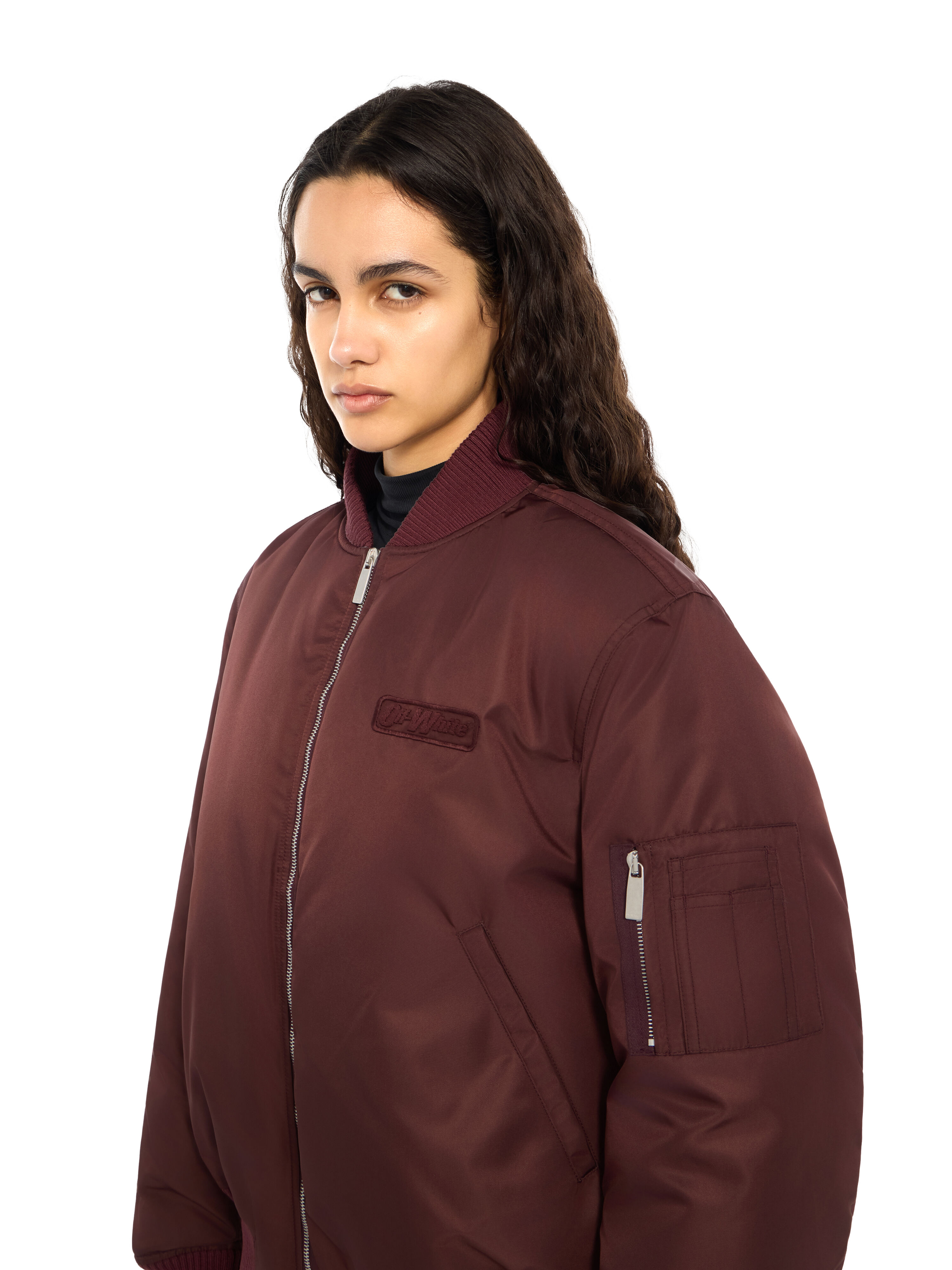 Embroidered Logo Bomber Jacket OFF WHITE Embroidered Logo Bomber Jacket Port Royal Port Royal 2FG00660T