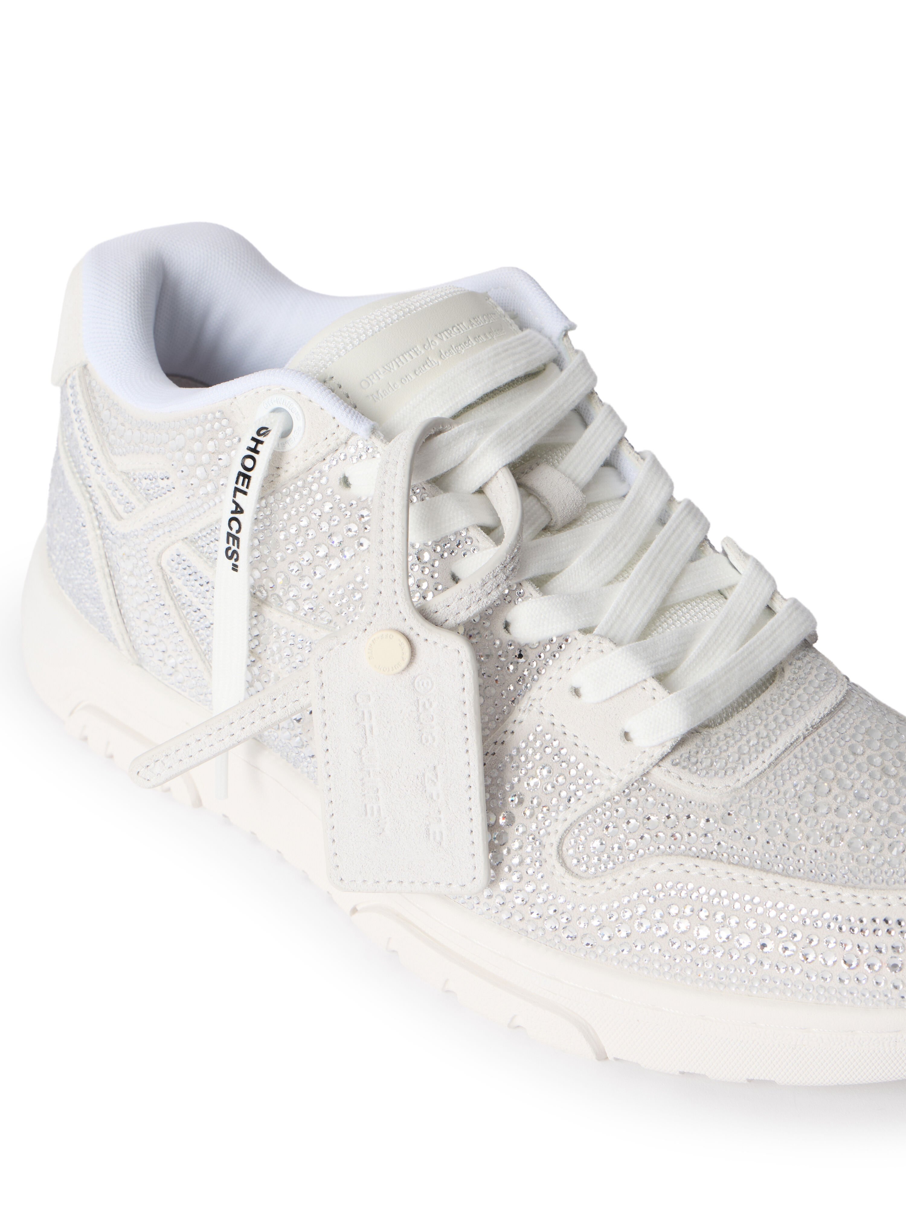 OFF WHITE Out Of Office Strass Sneakers WHITE - SILVER OMIA189C99LEA018