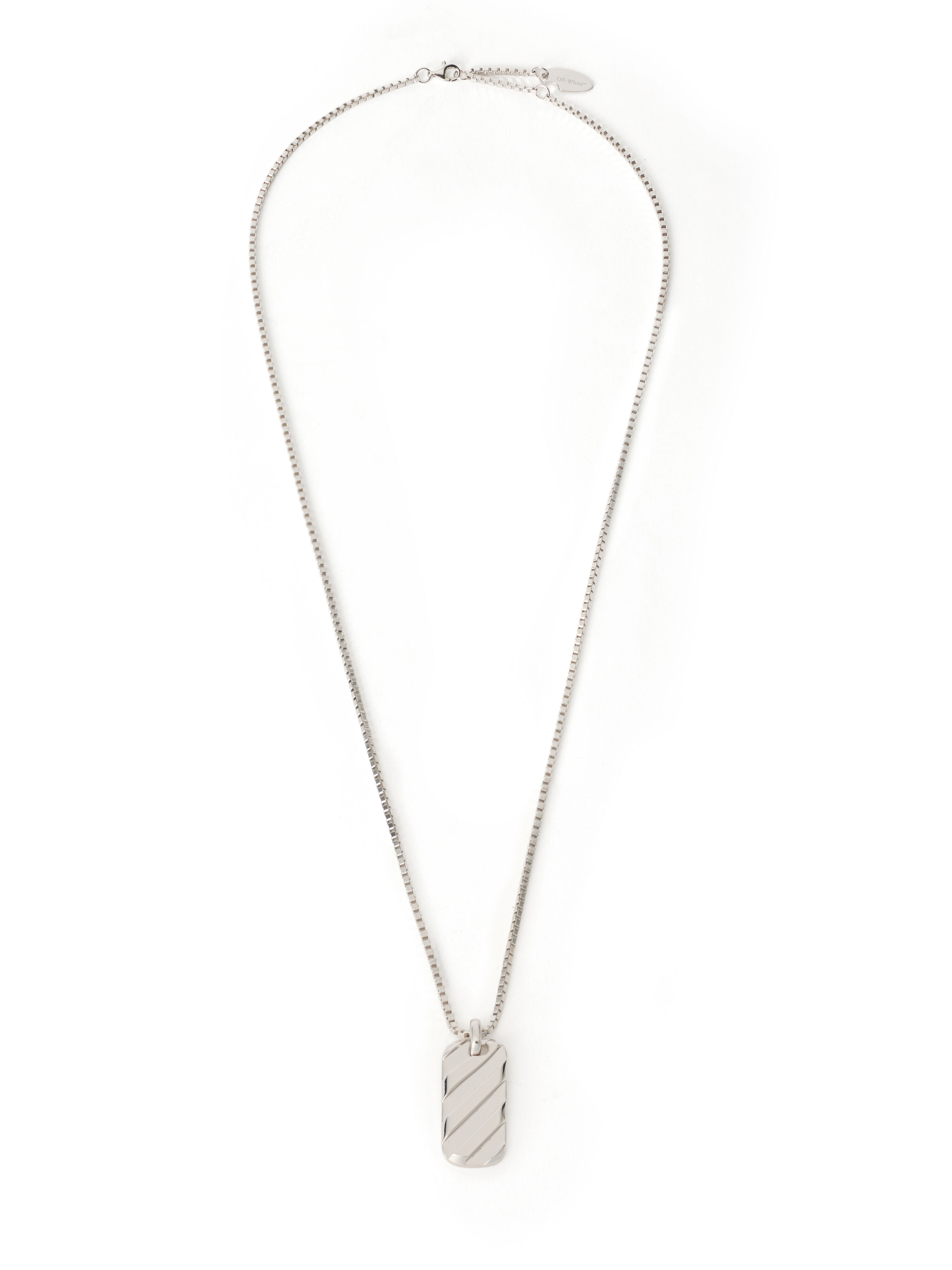 Diag Dog Tag Necklace OFF WHITE Diag Dog Tag Necklace STERLING SILVER C06562