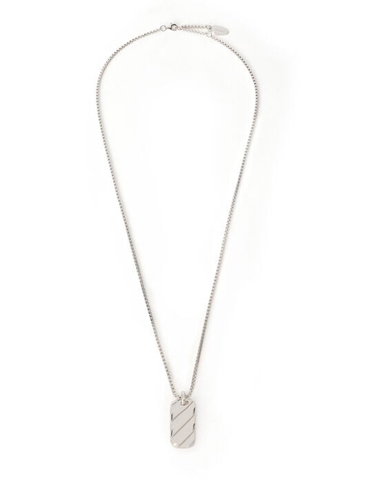 Diag Dog Tag Necklace OFF WHITE Diag Dog Tag Necklace STERLING SILVER C06562