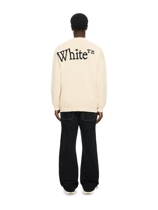 OFF WHITE Bookish Shared Crewneck Sweater CREAM 44MHE20QS26K001