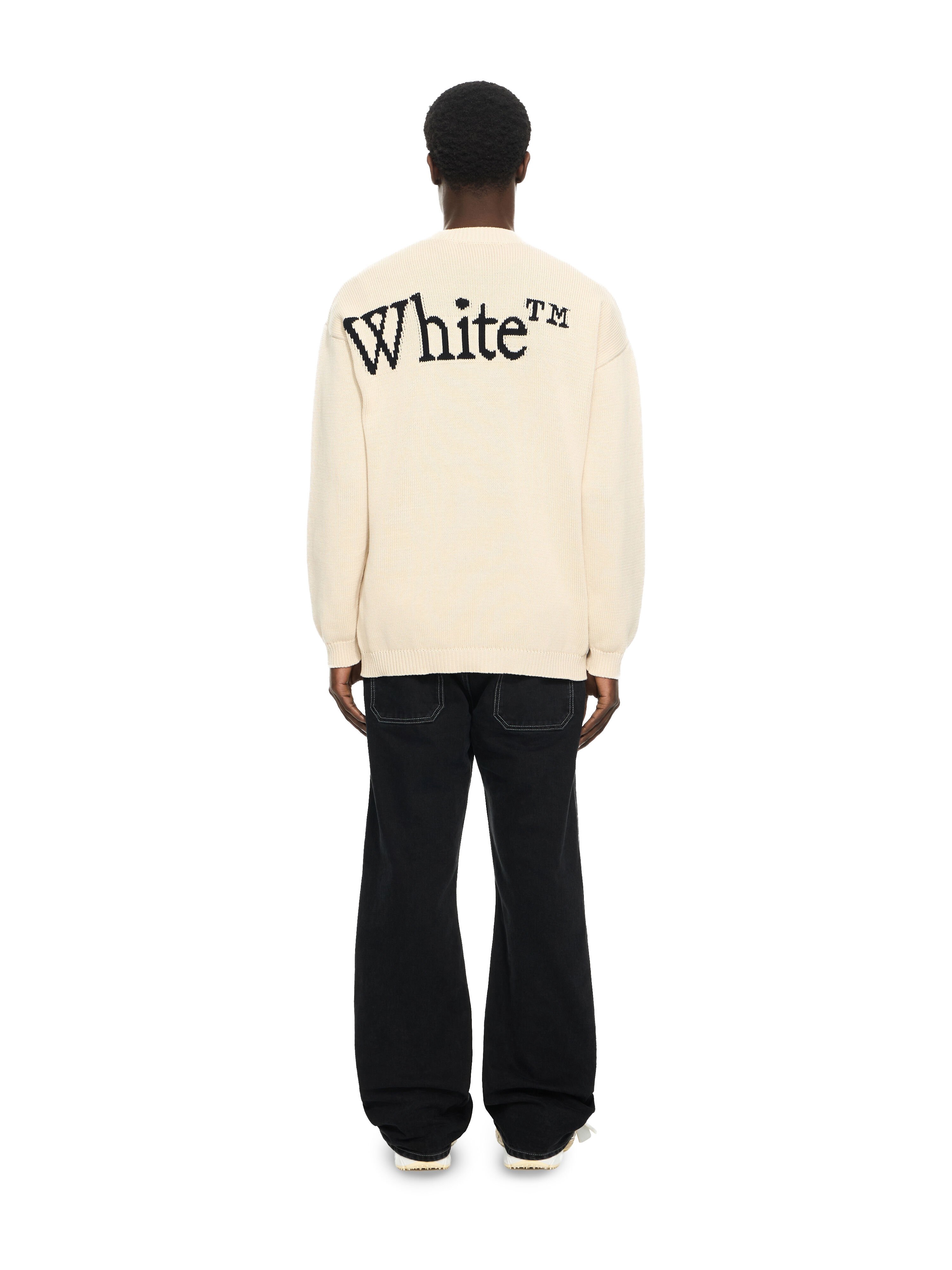 OFF WHITE Bookish Shared Crewneck Sweater CREAM 44MHE20QS26K001