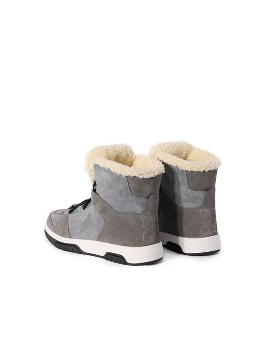 OFF WHITE Shearling Trim Winter Boots CENERE/ HAVANA BLACK OMIY003F25LEA001