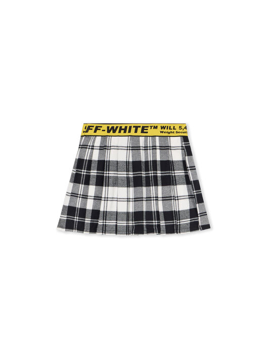 OFF WHITE Logo Industrial Plaid Skirt BLACK - YELLOW OGCC02AF25FAB001