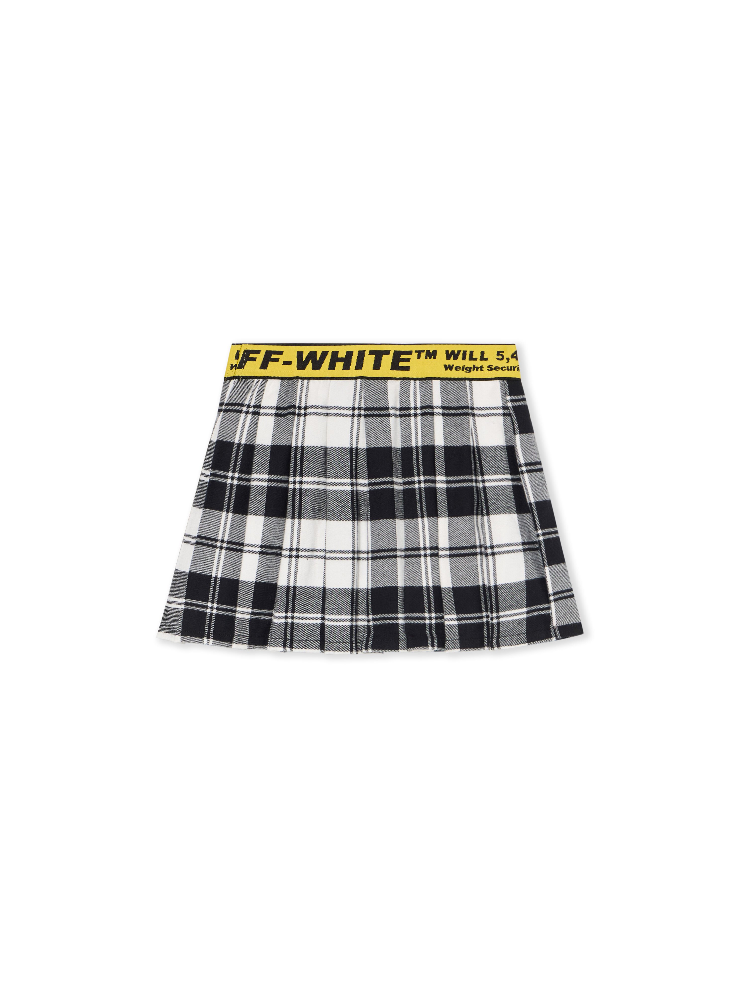 OFF WHITE Logo Industrial Plaid Skirt BLACK - YELLOW OGCC02AF25FAB001