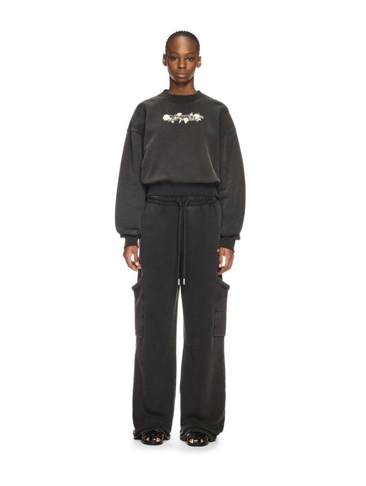 OFF WHITE Schwarzes Sweatshirt Mit Rosen SCHWARZ OWBA075S25FLE001