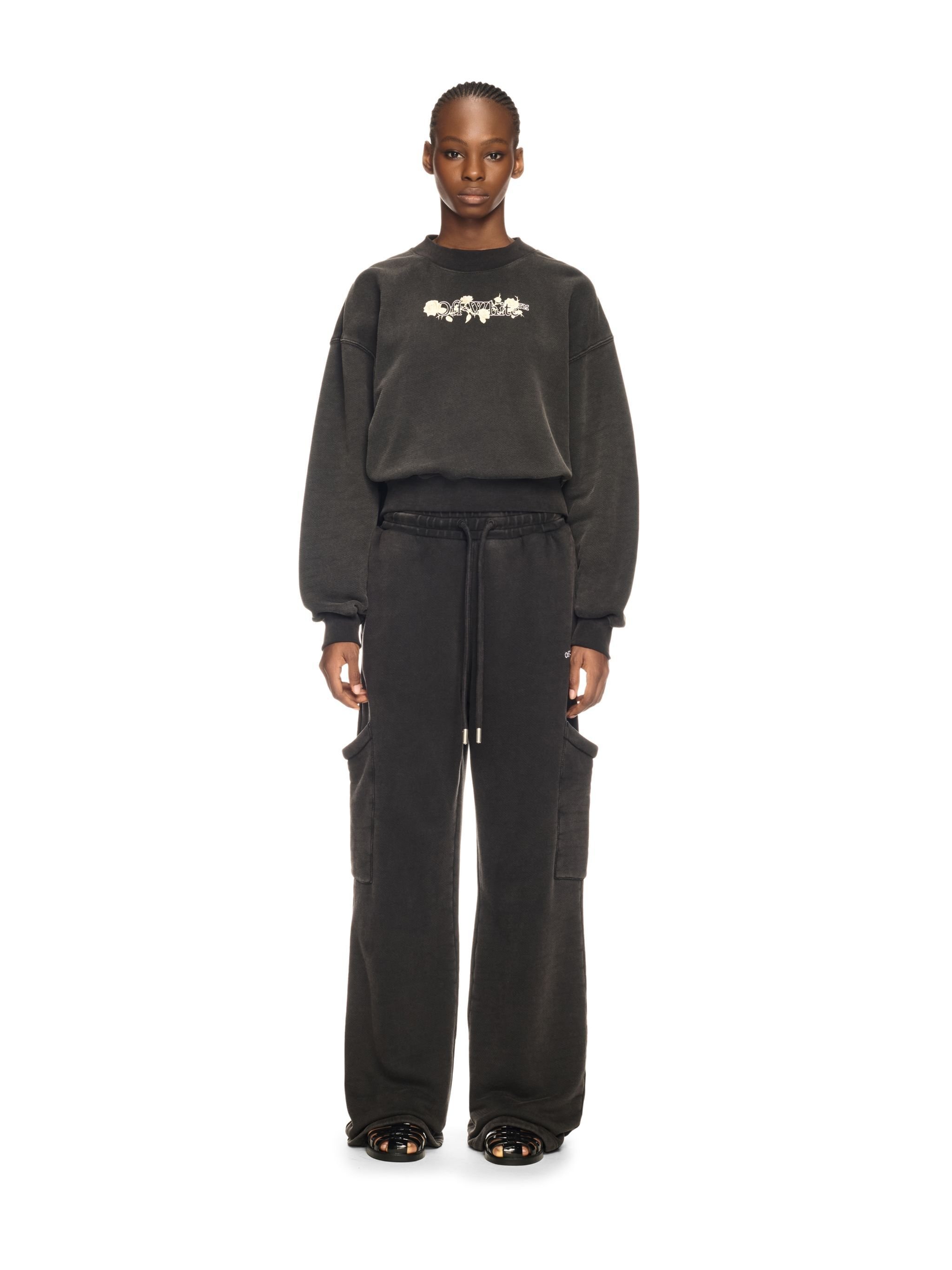 OFF WHITE Schwarzes Sweatshirt Mit Rosen SCHWARZ OWBA075S25FLE001