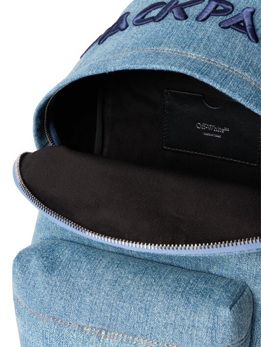 Jitney Quote Denim Backpack OFF WHITE Jitney Quote Denim Backpack DIRTY BLUE - BLUE OWNB004F25DEN001