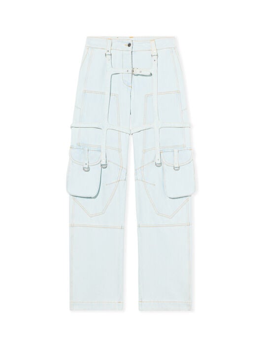 Cargo Denim Pants OFF WHITE Cargo Denim Pants LIGHT BLUE-NO COLOR OWYB01JF25DEN001