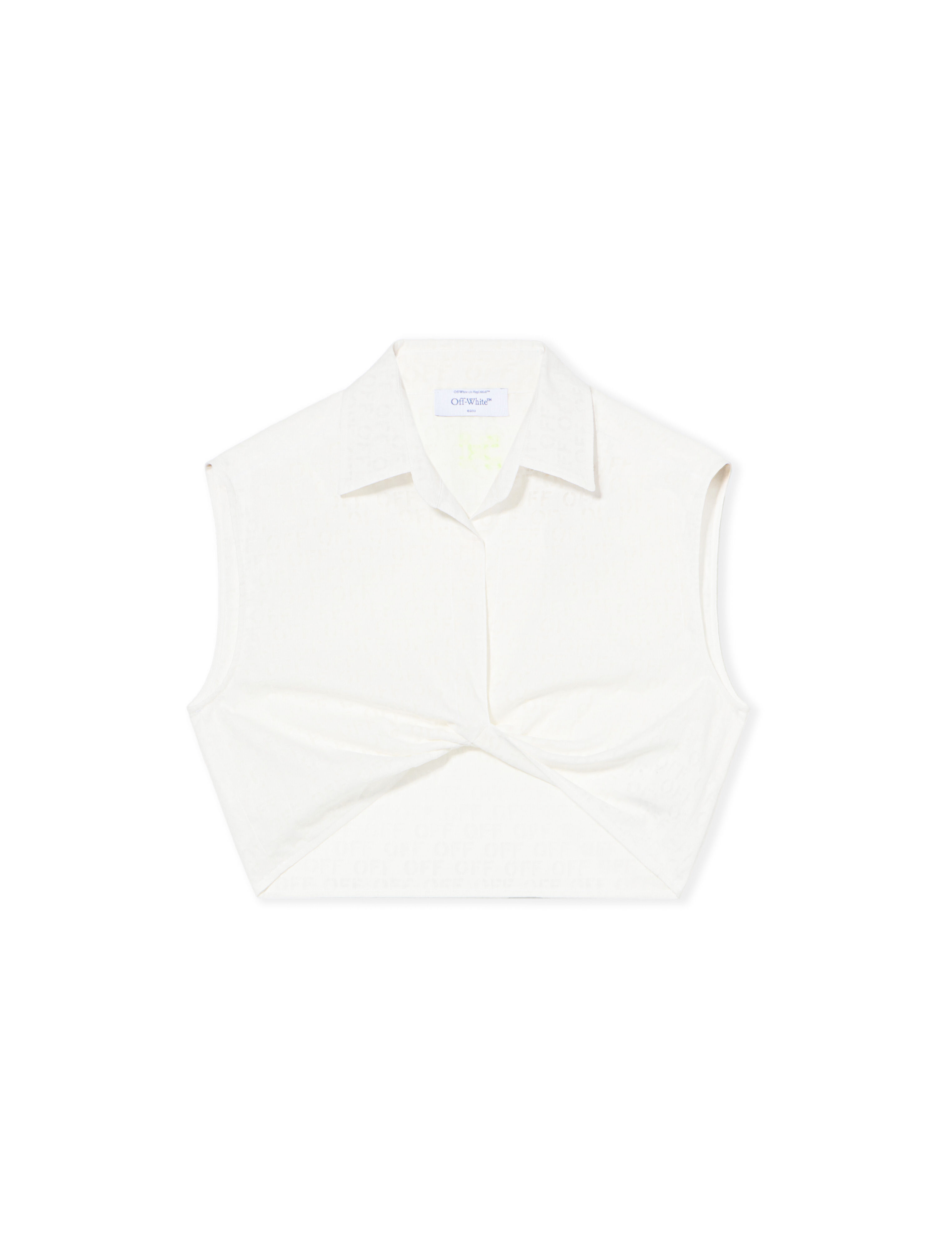 OFF WHITE Off Stamp Sleeveless Shirt WHITE - YELLOW OWGA09ET25FAB002