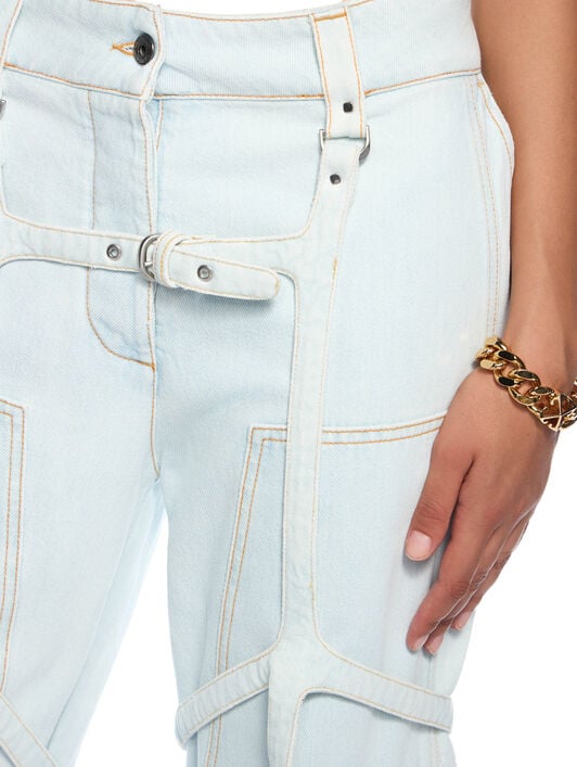 Cargo Denim Pants OFF WHITE Cargo Denim Pants LIGHT BLUE-NO COLOR OWYB01JF25DEN001