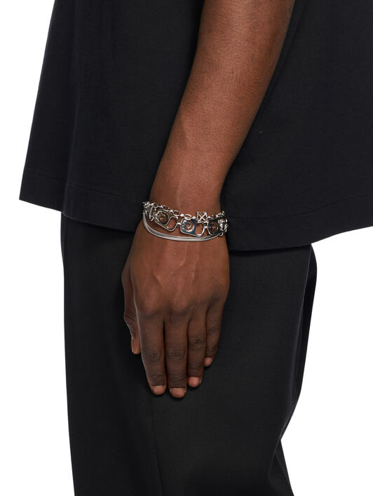 OFF WHITE Can Tab Layered Bracelet SILVER - SILVER OMOA10QF25MET001