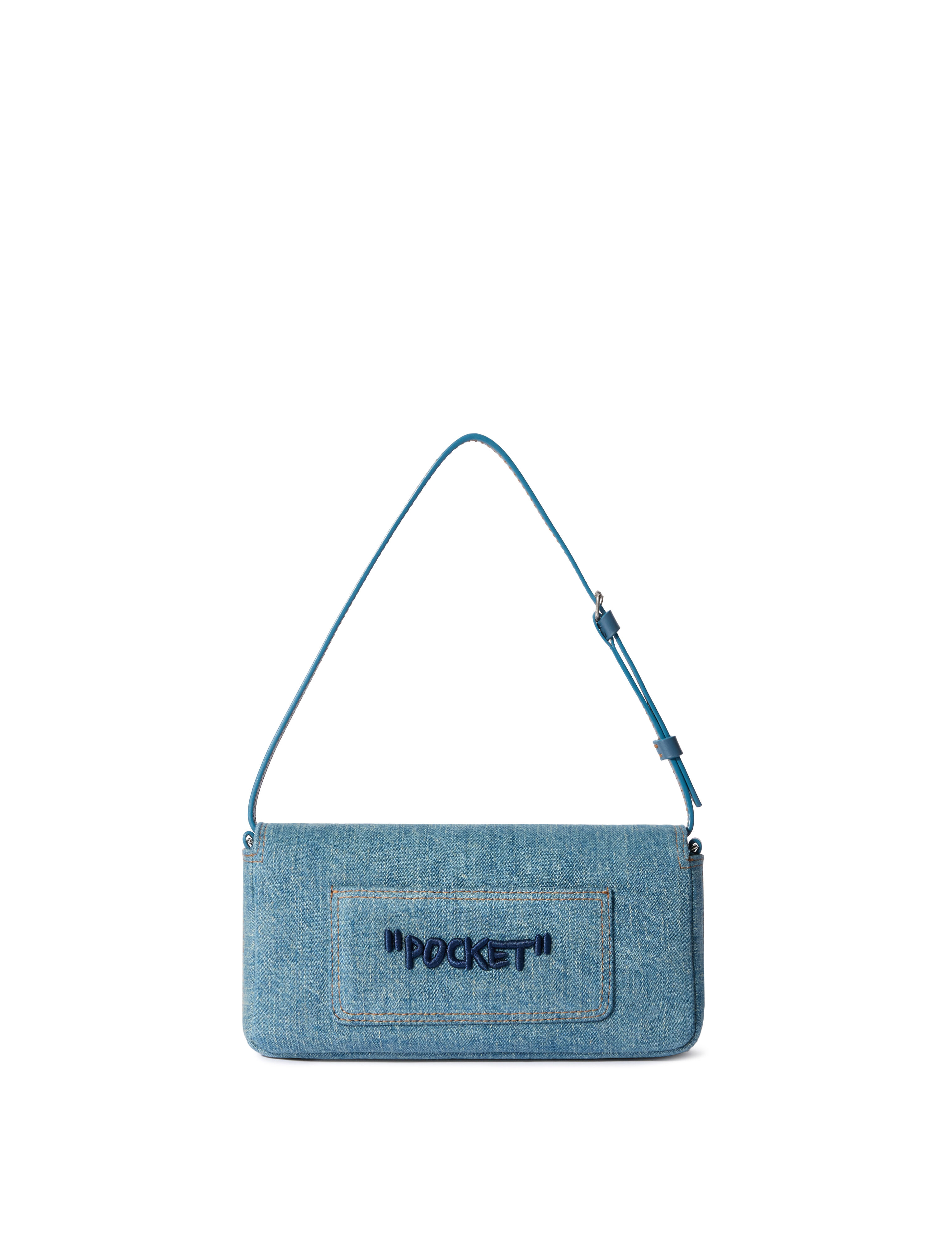 OFF WHITE Jitney 0.7 Denim Bag DIRTY BLUE - BLUE OWNN18IF25DEN001