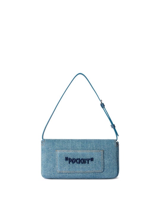 Jitney 0.7 Denim Bag OFF WHITE Jitney 0.7 Denim Bag DIRTY BLUE - BLUE OWNN18IF25DEN001
