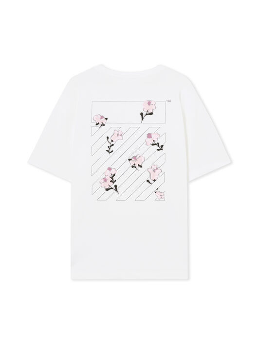 LAB L/AB Floral Logo Skate T-Shirt Bright White Flower LABF2639A00035T