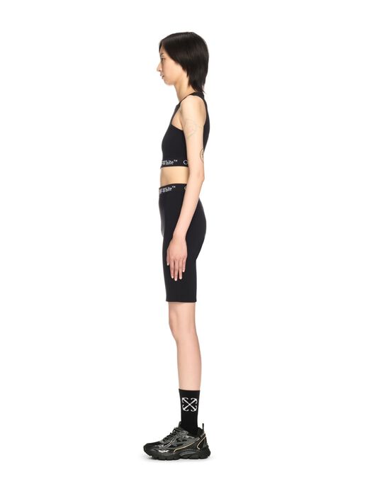 OFF WHITE Black Logo Band Zip Shorts BLACK OWVH029S25JER001