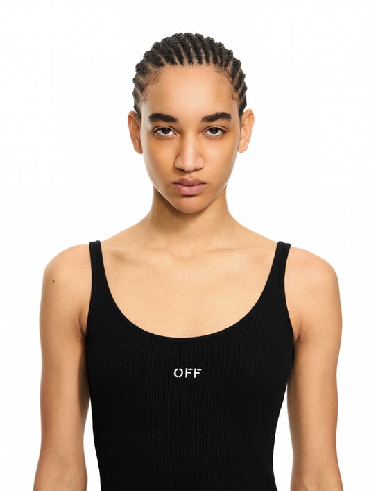 Off Stamp Ribbed Tank Top OFF WHITE Off Stamp Ribbed Tank Top Black-White 2AD072C99JER002